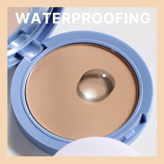 evpct Kaely Oil Control Pressed Face Powder, Get Smooth Flawless Fine Lines and Lightweight Finishing Foundation, Control Shine Long Lasting Waterproof Face Setting Powder Cosmetic, 12 Radiant Sand-BrightBean Baby