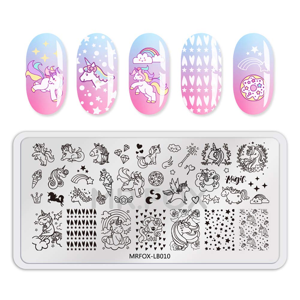 MR.FOX 5 pcs Nail Printing Board Set a Variety of cat Claws Kittens Puppies Unicorns and Other Patterns Art DIY Stamping templates-BrightBean Baby