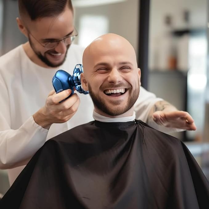 Head Shavers for Bald Men: 5-in-1 Electric Razor - IPX7 Waterproof Shaving Grooming Kit for Balder - Turbo Speed & Precision Blades (Dark Blue)-BrightBean Baby