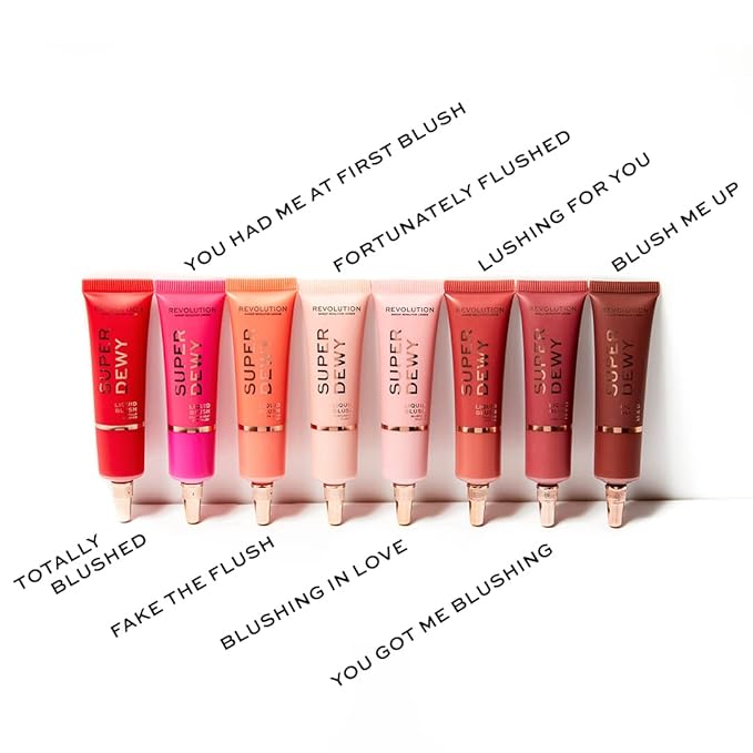 Makeup Revolution Superdewy Liquid Blush, Lightweight Buildable & Blendable Blusher for Cheeks, Ultra Pigmented, Vegan & Cruelty Free, Blushing In Love, 0.5fl.oz-BrightBean Baby