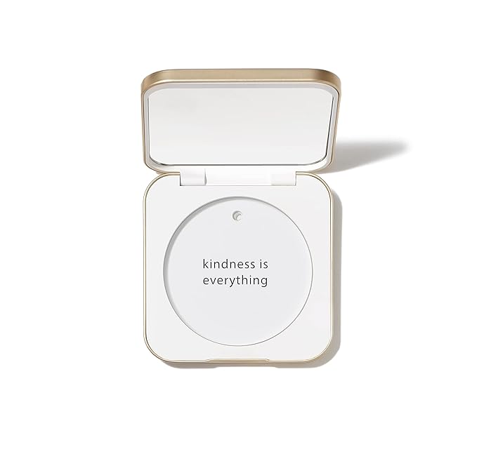 jane iredale Refillable Compact | Aluminum Shell & Magnetic Closure | Interior Mirror for On-The-Go Use | Compatible with all Powder Refills | White-BrightBean Baby