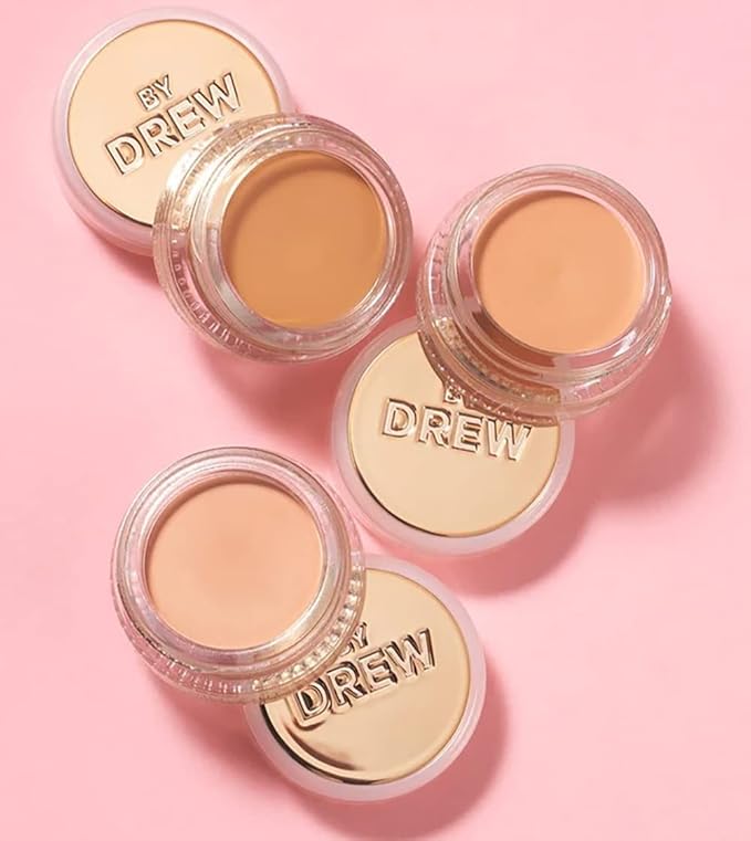 FLOWER Beauty By Drew Barrymore Chill Out Smoothing Color Correcting Cream - Conceals + Brightens Dark Circles - Hydrates + Moisturizes Skin - Makeup Infused With Vitamin E + Jojoba (Deep Peach)-BrightBean Baby
