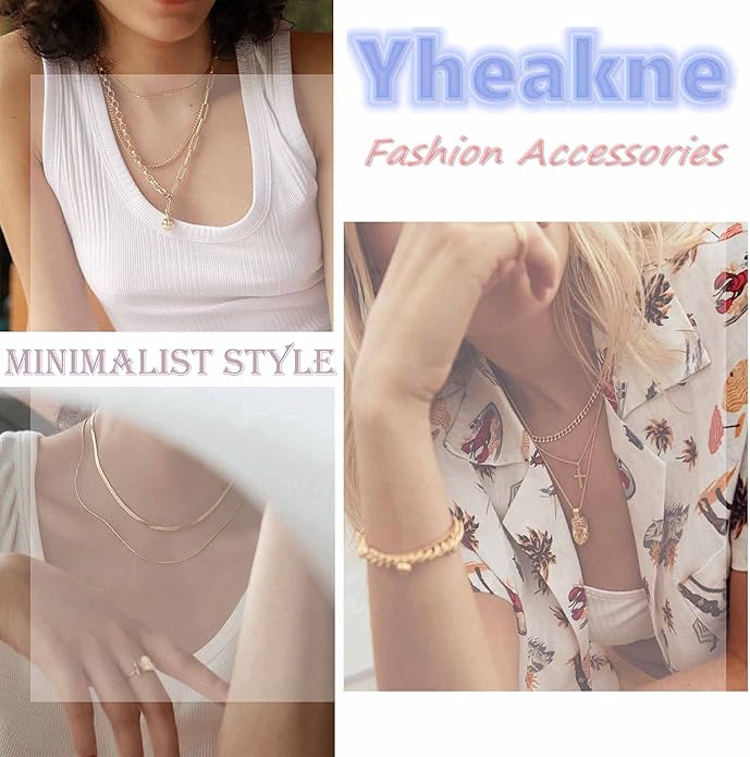 Boho Coin Disc Necklace Choker Gold Layered Shell Pendant Necklace Vintage Seashell Necklace Retro Singapore Chain Necklace Jewelry for Women Gifts-BrightBean Baby