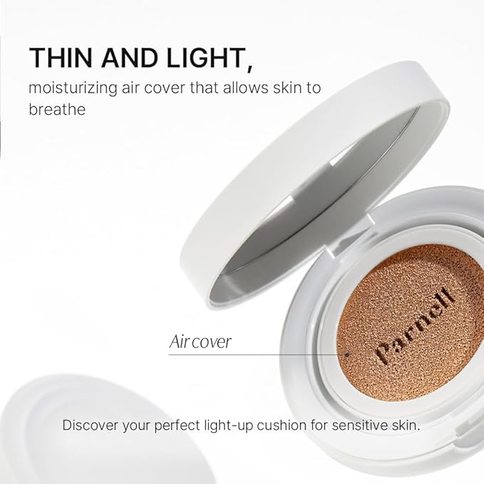 Parnell Cicamanu Serum Cushion - Moisturizing Foundation for Soothing, Coverage, Glass Skin and Lightweight for Sensitive and Dry Skin Pearl Skin (0.52 Fl Oz) (#21 Fair Ivory)-BrightBean Baby