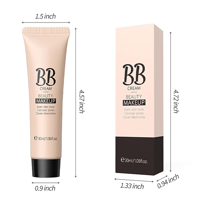 KWOLYKIM 2PCS Hydrating Makeup BB Cream, Tinted Moisturizer Face Makeup BB Cream Foundation Waterproof Concealer Clean Brighten Color Correcting Cream Nude Makeup Long Lasting for All Skin(Tan)-BrightBean Baby