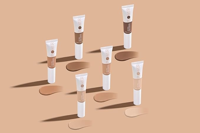 FLOWER BEAUTY By Drew Barrymore Get Real Serum Concealer - Brightens Skin + Blurs Blemishes - Hydrating Serum- Medium Honey-BrightBean Baby