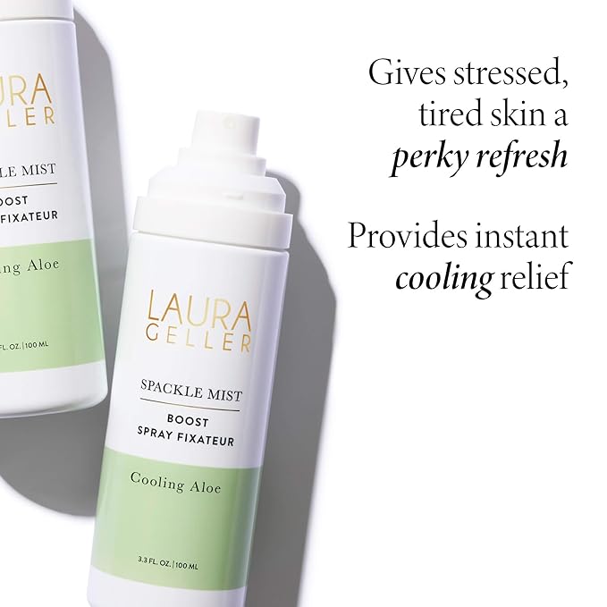 LAURA GELLER NEW YORK Spackle Mist Boost with Cooling Aloe - Long-Lasting Dewy Skin Makeup Setting Spray-BrightBean Baby
