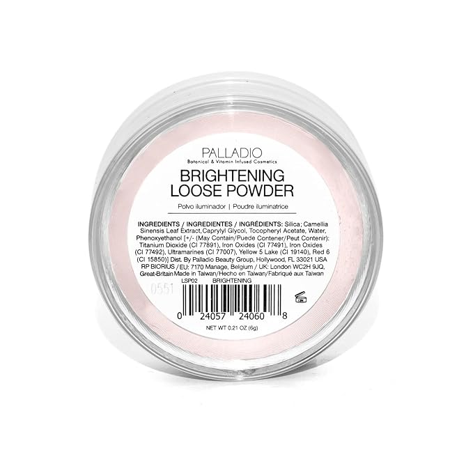 Palladio 4 Ever+Ever Mattifying Loose Setting Powder, Brighten Dark Circles, Lightens, and Creates a Look Of Luminosity, Soft, Radiant Finish All Day Wear, (Brightening Powder)-BrightBean Baby