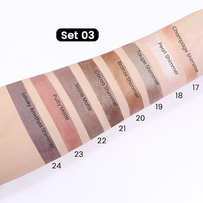 Kaely 8Pcs Cream Eyeshadow Stick Set for Older Women, Champagne Pearl Taupe Bronze Cocoa Stone Putty Smoky Amethyst, Matte Shimmer Eyeliner Pencil Eye Shadow Sticks Palette Makeup, sombras para ojos