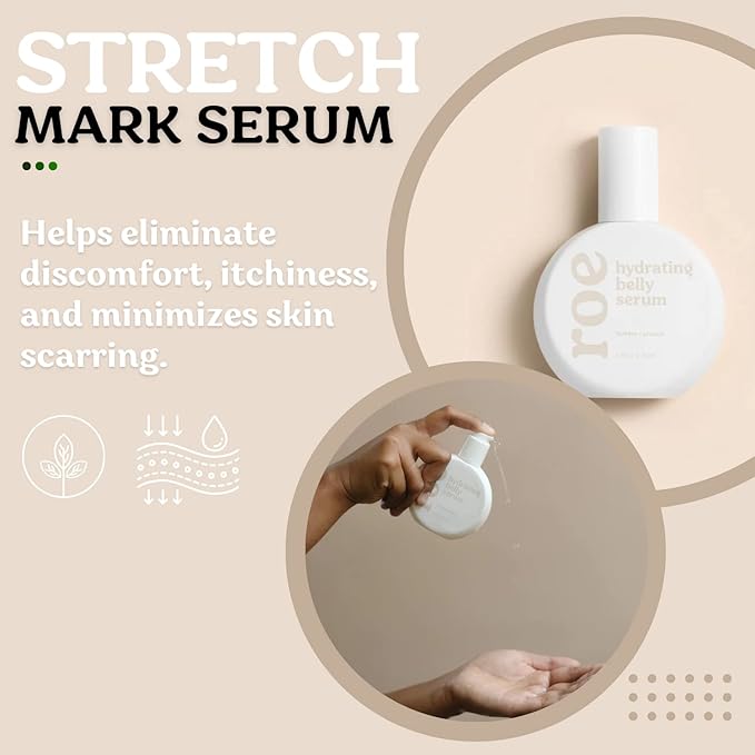 Stretch Mark Belly Serum/Oil for Sensitive Skin with Long and Short-term Hydration, Increases Skin Elasticity and Firmness Reduce Stretch Marks (Belly Serum)-BrightBean Baby