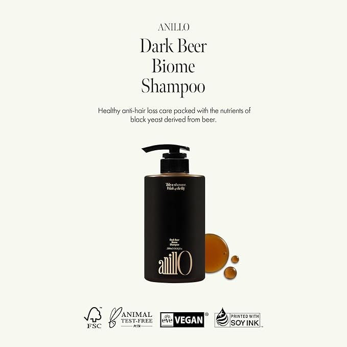 Dark Beer Biome Shampoo - Vegan Anti-Hair Loss Sclap Care with Caffeine & Green Mint Complex for Thicker Stronger Hair- Deep Cleansing, Oil Control & Cooling Effect, Sulfate-Free 500 ml / 16.9 fl oz-BrightBean Baby