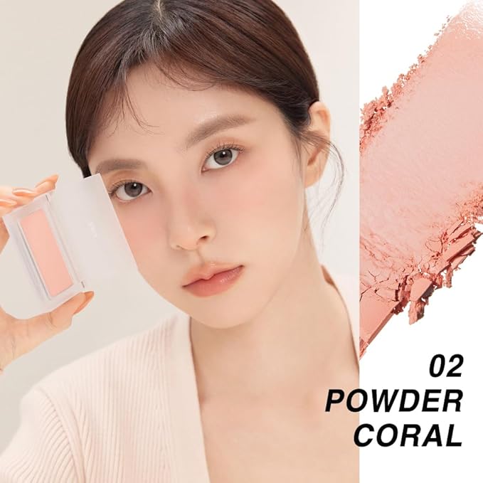 BBIA Ready To Wear Powder Cheek Blush 3 Color ā Buildable & Blendable Soft Blush for Cheeks, Matte & Shimmery Finish, Lightweight, Long-Lasting, Vegan, Korea Face Makeup, 0.19oz (03 POWDER APRICOT)