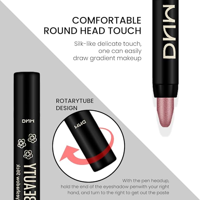 evpct 2Pcs Cream Eye Shadow Brightener Sticks Set for Eyes, Caramel Matte Pencil Eye shadow Applicator Stick Pen Palette Makeup Waterproof sombras en crema para ojos 18 + 27