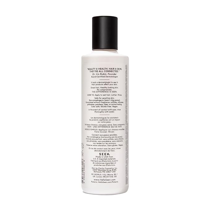SEEN Shampoo, Fragrance Free - Non-Comedogenic & Sulfate-Free Hair Shampoo- Dermatologist-Developed - Safe for Sensitive, Eczema & Acne Prone Skin-BrightBean Baby
