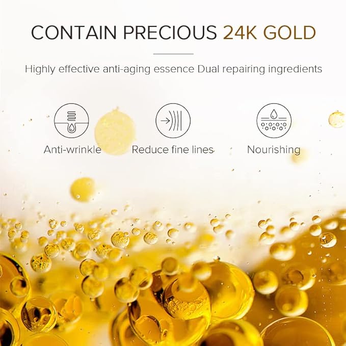 AKARY 24K Gold Eye Serum, Under-eye Firming Serum for Reduces Puffy Eyes, Dark Circles, Fine Lines, Under Eye Bags, Tightening, Hydrating Face Serum, Treatment for Skin Care with Nicotinamide and Vitamin E-BrightBean Baby