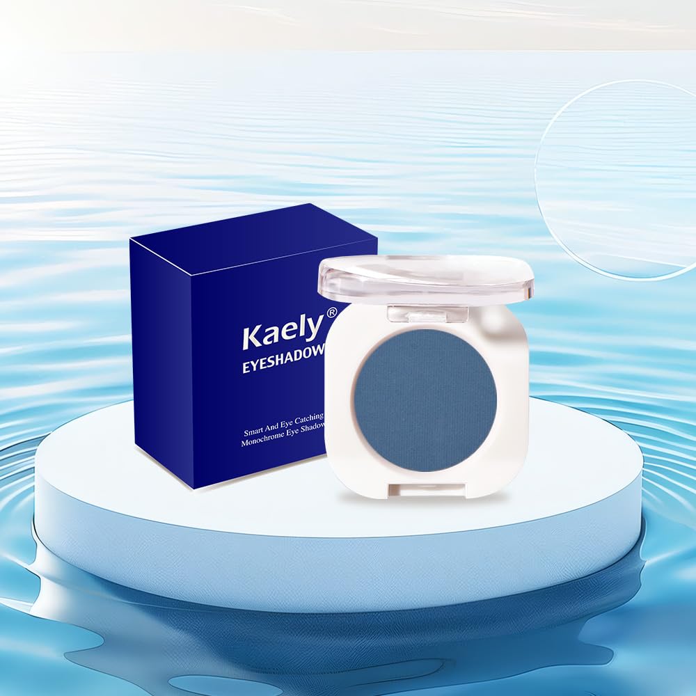 Single Matte Eye Shadow Palette Makeup, Blue Matte Eyeshadow for Women Halloween Birthday Party Wear, Monochrome Eye Shadow Makeup, Pigmented Waterproof Sombras Para Ojos, 34-BrightBean Baby