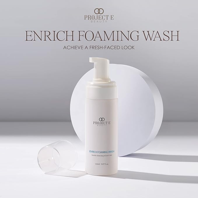 Project E Beauty Enrich Foaming Wash Gentle Cleansing | Moisturizing Daily Face Cleanser | Removes Dirt & Excess Oil | Brightens Skin | Hydrating Formulation | Clear & Smooth Skin | 150ml-BrightBean Baby
