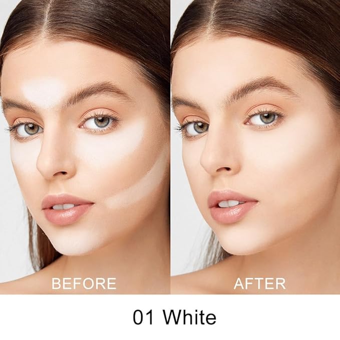 Kaely Color Correcting Concealer,Cream Pot Concealer Full Coverage,under Eye Concealer Palette for Conceals Dark Circles,Waterproof Foundation Face Makeup,01 White-BrightBean Baby