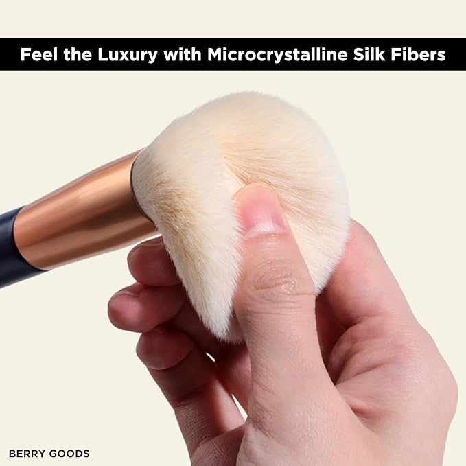 BERRY Blue Premium Makeup Brush Set – 12-Piece Professional Ultra-Soft Synthetic Brushes for Face & Eyes | Foundation, Powder, Blush, Concealer, Eyeshadow – Vegan, Cruelty-Free, Numbered, Travel Case-BrightBean Baby