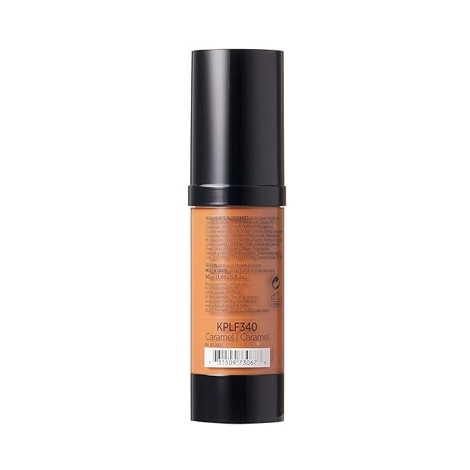 Kiss New York Professional Liquid Foundation - Lightweight and Hydrating Formula, Natural Finish, Control Shine, Cover Pores, Medium to Full Coverage, Green Tea Extract (Caramel)-BrightBean Baby
