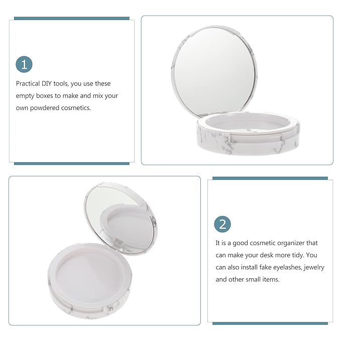 EXCEART Makeup Powder Container Pressed Powder Box 2Pcs Compact Cosmetic Powder Containers Makeup Empty Loose Powder Boxes (Assorted Color) Makeup Powder Puff-BrightBean Baby