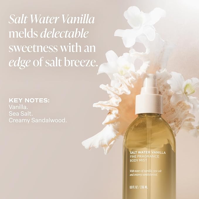 Saltair Body Mist 2 Pack - Fine Fragrance, Lightweight Body Spray Mist with Salt Water Vanilla Scent. Long Lasting Perfume Mist. 2x 8oz Bottles-BrightBean Baby