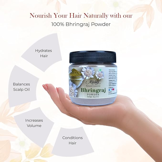 100% Natural Bhringraj Powder | (100 gms) False Daisy Powder Herbal Supplement | Eclipta Alba for Hair Growth Supplements | Karisalankanni Ayurvedic Support for Healthy Hair | Herbal Hair Mix-BrightBean Baby
