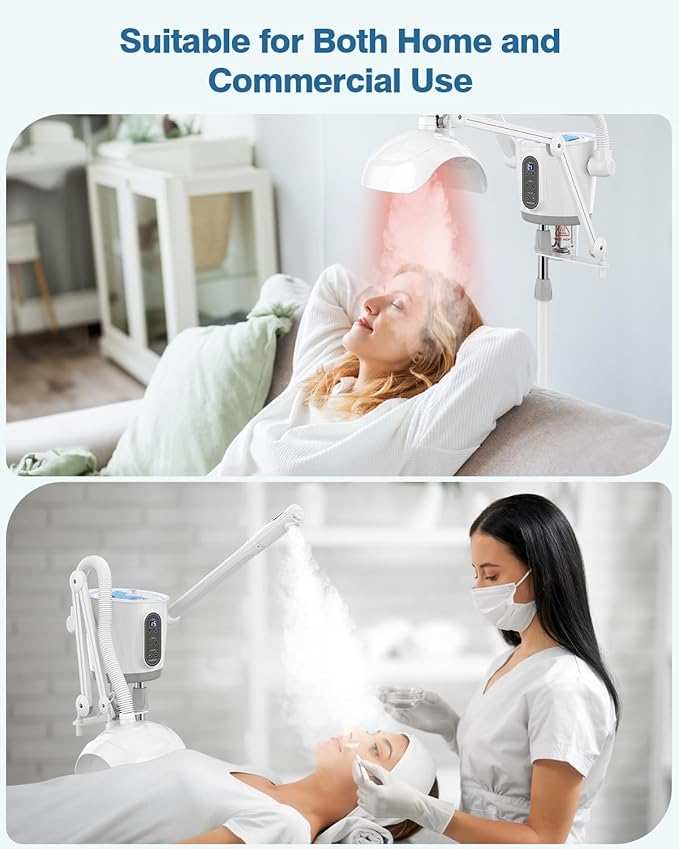 Kingsteam Professional Hot and Cold Facial Steamer,Nano Water Mist, Large Capacity Steam, 30 Min Timer, Deep Cleansing, Designed for Beauty Salon, Skin Clinic, Professional Salon, Home-BrightBean Baby