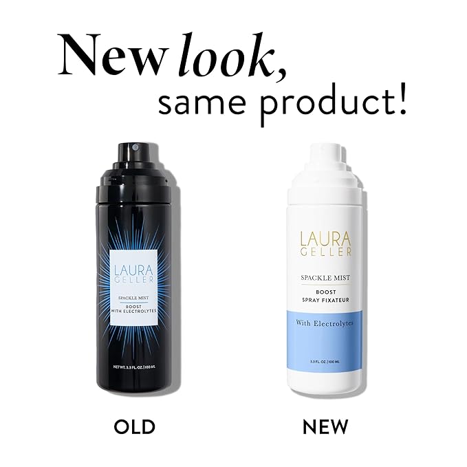 LAURA GELLER NEW YORK Spackle Mist Boost Setting Spray with Electrolytes - Long-Lasting Makeup Spray with Blue Light Protection - Dewy Skin Makeup Setting Spray-BrightBean Baby