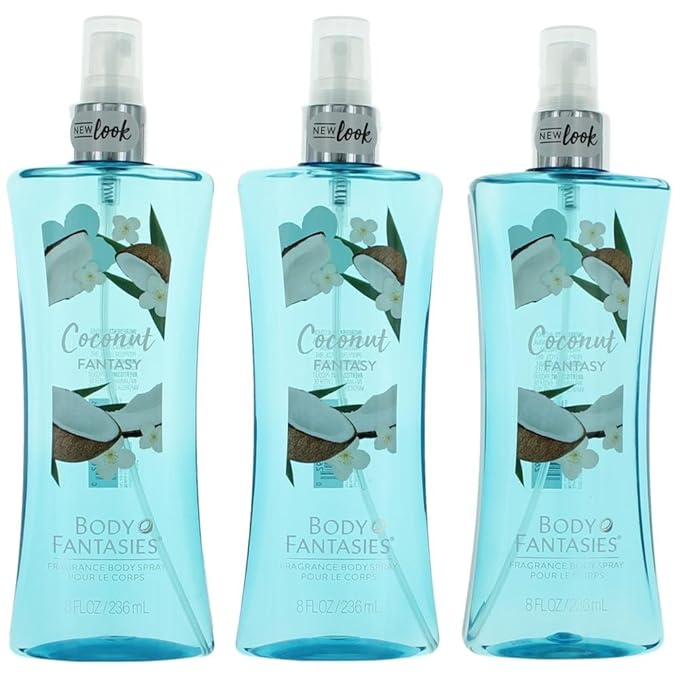 Coconut Fantasy by Body Fantasies, 3 x 8 oz Fragrance Body Spray women-BrightBean Baby