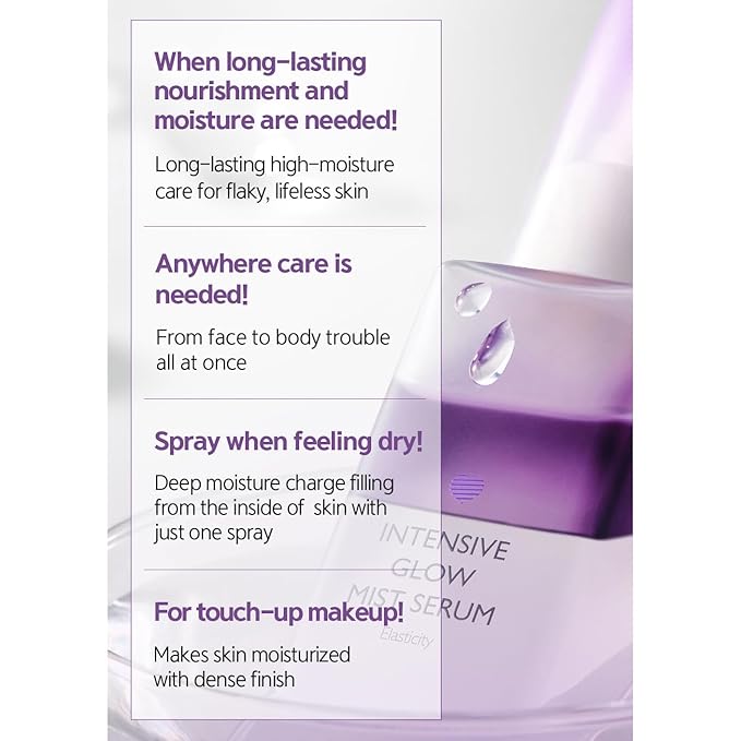 LALACHUU Glow Mist Serum – Hydrating & Soothing Face Mist Artemisia, Centella Asiatica, Evening Primrose, Korean Skin Care, Made in Korea, for Sensitive Skin (Intensive, 3.38 oz)-BrightBean Baby