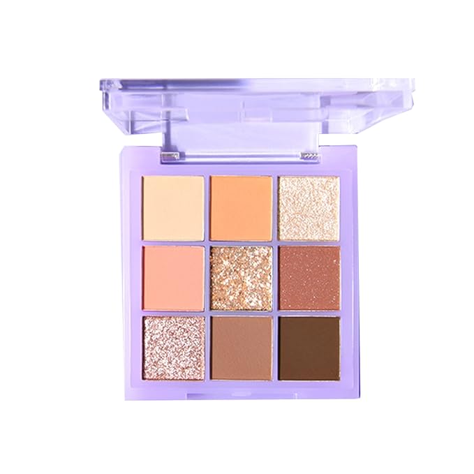 Violet Fairy 9 Color Eyeshadow Palette, Warm Neutrals (03)-BrightBean Baby
