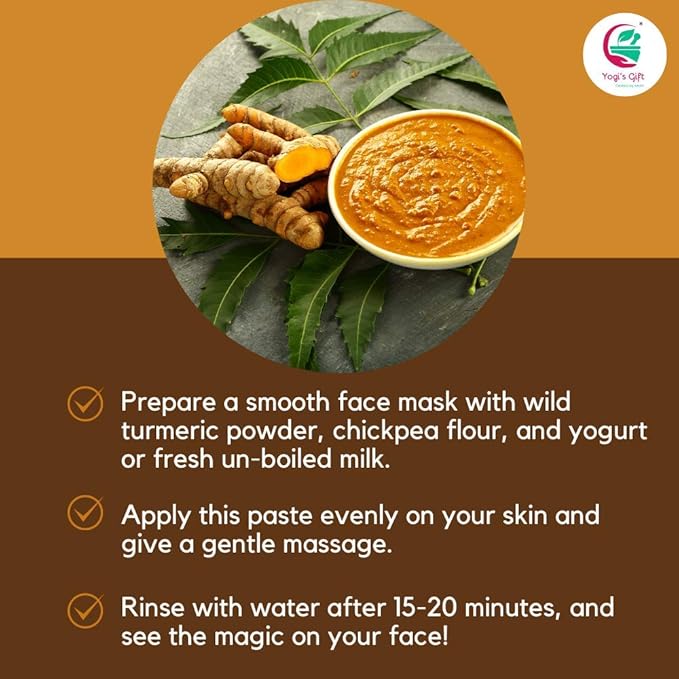 Kasturi Turmeric Powder for Skin Care | Wild Turmeric Powder | Aka Kasturi Manjal Powder | Best for Preparing Turmeric Face Mask | Get Clear and Glowing Skin Naturally | 100grams / 3.5 Oz pack-BrightBean Baby