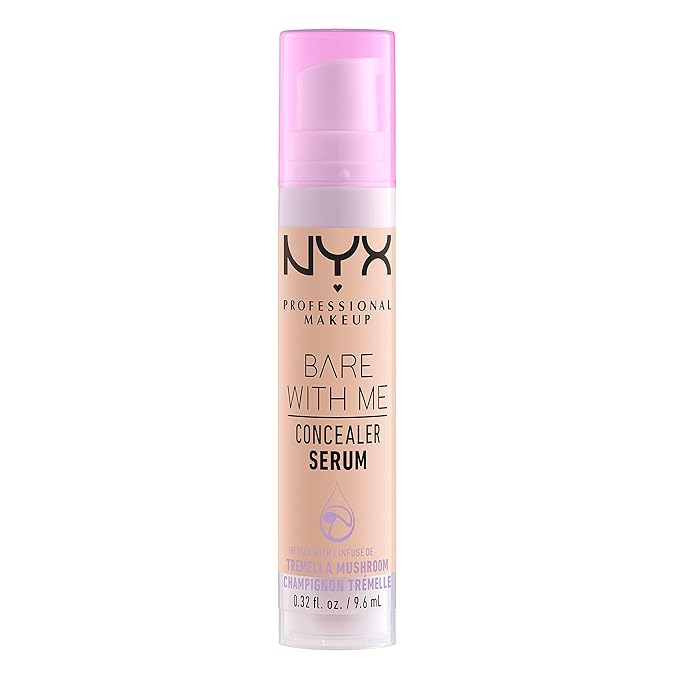 NYX PROFESSIONAL MAKEUP Bare With Me Concealer Serum, Up To 24Hr Hydration - Light-BrightBean Baby
