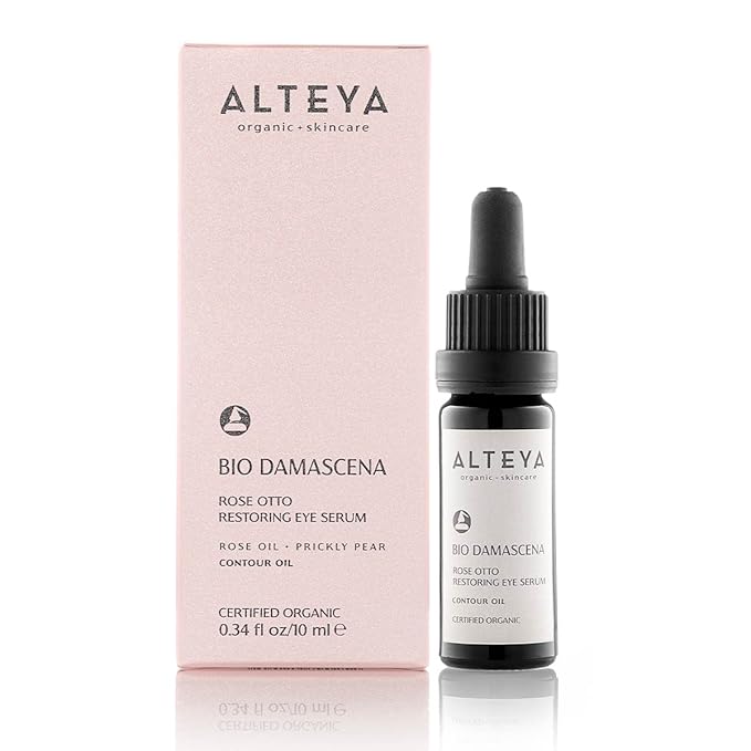 Alteya Organics Eye Serum USDA Certified Organic Skin Care 0.34 Fl Oz/10 mL Bio Damascena Award-Winning Eye Treatment With Organic Bulgarian Rose Oil Rejuvenating, Revitalizing and Clarifying-BrightBean Baby