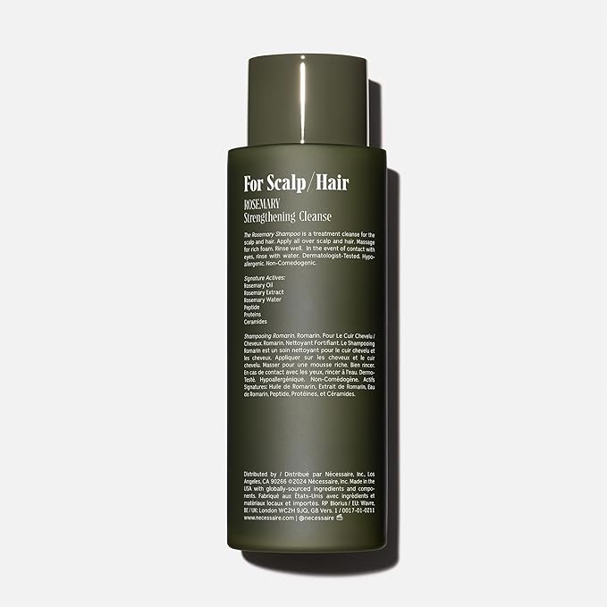 Nécessaire Rosemary Shampoo | Multi-Protien Strengthening Cleanse For Thinning Hair. For Women + Men. Good For All Hair Types/Textures. Free Of Sulfates. Color-Safe. 250 ml / 8.4 oz-BrightBean Baby