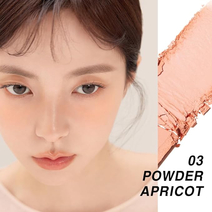 BBIA Ready To Wear Powder Cheek Blush 3 Color ā Buildable & Blendable Soft Blush for Cheeks, Matte & Shimmery Finish, Lightweight, Long-Lasting, Vegan, Korea Face Makeup, 0.19oz (03 POWDER APRICOT)