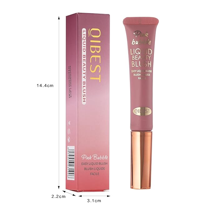 Liquid Blush Beauty Wand Matte Cream Blush Stick with Soft Cushion Applicator For Natural Cheek Tint Blendable Lightweight Long Lasting Dewy Finish makeup blush for Face(03 Plum Wine)-BrightBean Baby