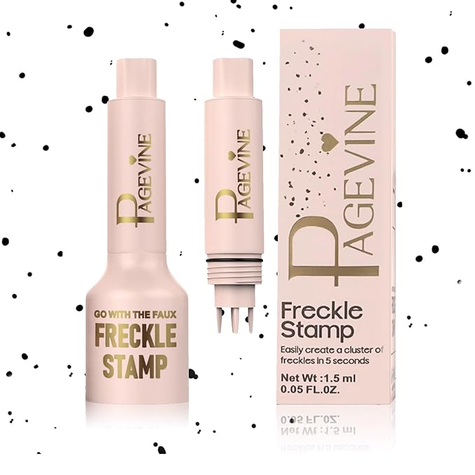 Upgrade Freckle Pen Stamp– Waterproof Faux Fake Freckles Makeup Tool, Natural-Looking Freckle Maker & Spray with Multi-Prong Precision Stamp Head, Long-Lasting Sunkissed Makeup (MEDIUM)-BrightBean Baby