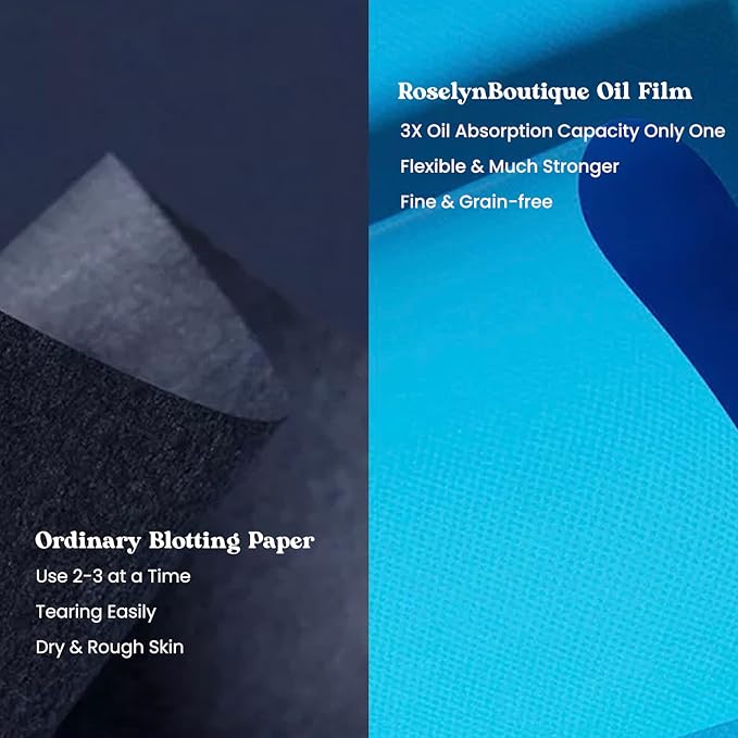 ROSELYNBOUTIQUE Oil Blotting Sheets for Face - Organic Premium Flexible Silky Blotting Sheets Instant Oil-Absorbing Remove Excess Oil & Shine Oil Control Films (50)-BrightBean Baby