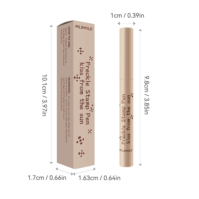 AKARY Stamp Freckle Pen Natural Lifelike Fake Freckles Makeup, Waterproof Long Lasting Quick Dry 5 Comb Corners Natural Like Face Freckle Makeup Pen for Effortless Sunkissed Makeup, 03-Chestnut-BrightBean Baby