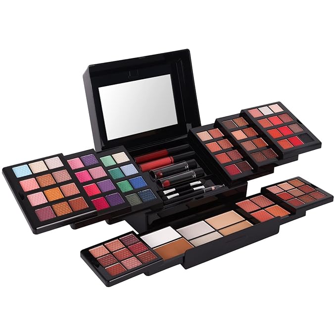 88 Colors Professional Makeup Palette Set Kit Combination, All In One Makeup Gift Set for women Full Kit, include Eyeshadow,Lipstick,Compact Powder,Eyeliner,Concealer(006-Black)-BrightBean Baby