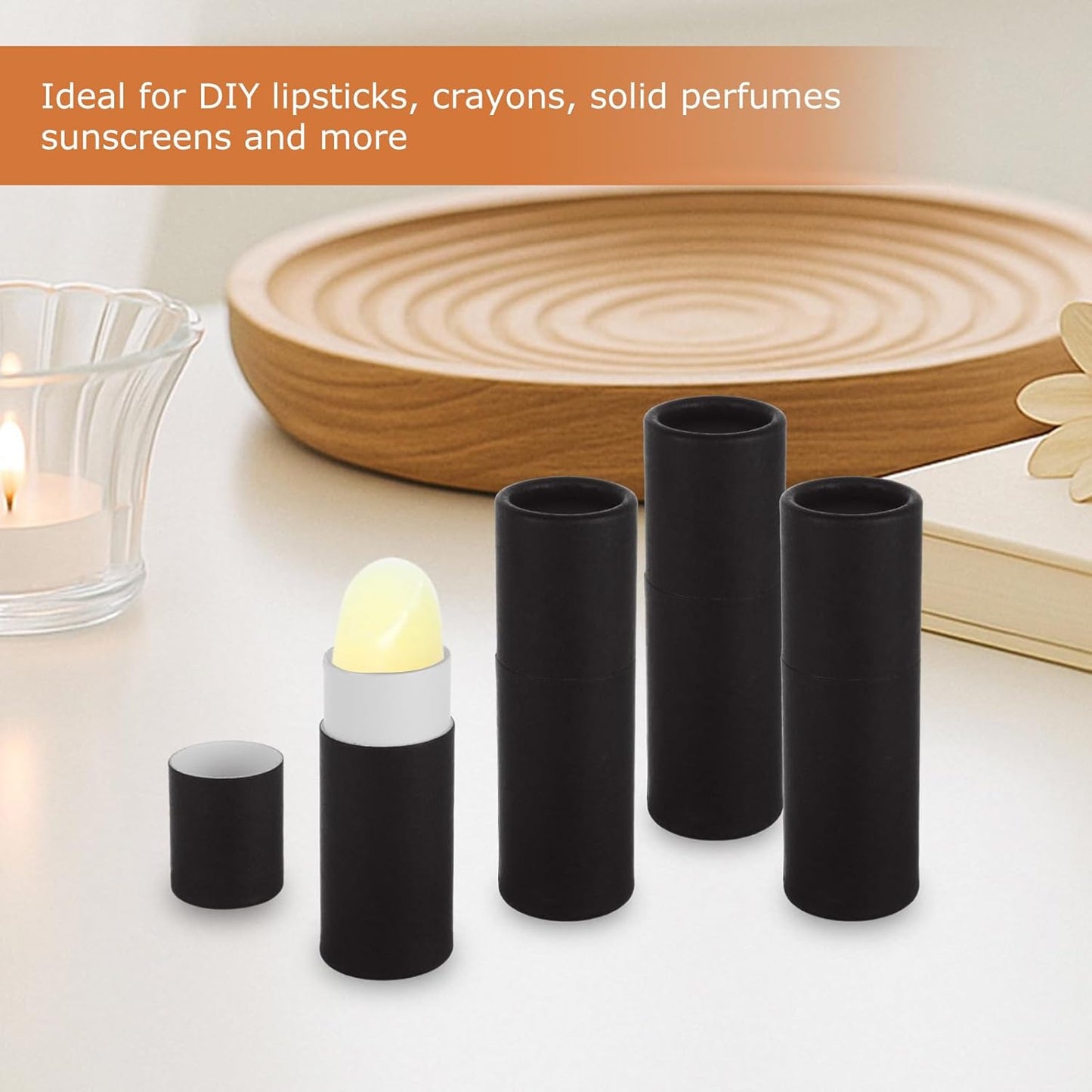 30PC 0.3oz Kraft Paperboard Lip Balm Containers Cardboard Lip Balm Tubes with Lids Refillable Chapstick Tubes Empty Push-Up Style Perfume Lip Gloss Container for DIY Cosmetic Storage-BrightBean Baby