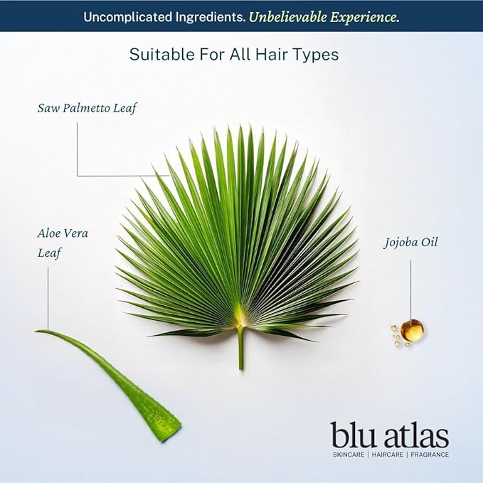 Blu Atlas Men's Natural Shampoo – Organic, Sulfate-Free, Paraben-Free – Deep Cleansing & Hydrating – Classic Scent (Bergamot, Sage, Patchouli) – Made in America– 16 oz-BrightBean Baby