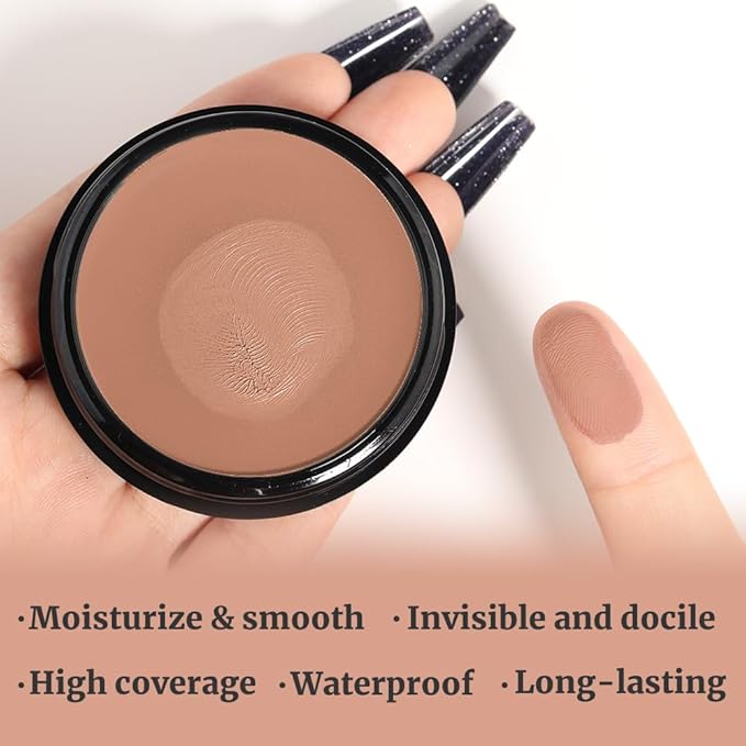 Kaely Color Correcting Concealer,Cream Pot Concealer Full Coverage,under Eye Concealer Palette for Conceals Dark Circles,Waterproof Foundation Face Makeup,06 Light Coffee-BrightBean Baby