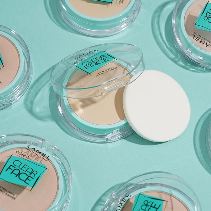 Lamel Oh My Clear Face Powder 406 Soft Honey | evens out the skin instantly |contains salicylic acid |controls the sebum production | 6gm-BrightBean Baby