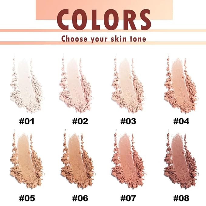 Oil Control Face Pressed Powder, Matte powder setting powder, long-lasting and waterproof loose powder, Flawless Lightweight Face Cosmetics, Cruelty-free, (02, 1 Pcs)-BrightBean Baby