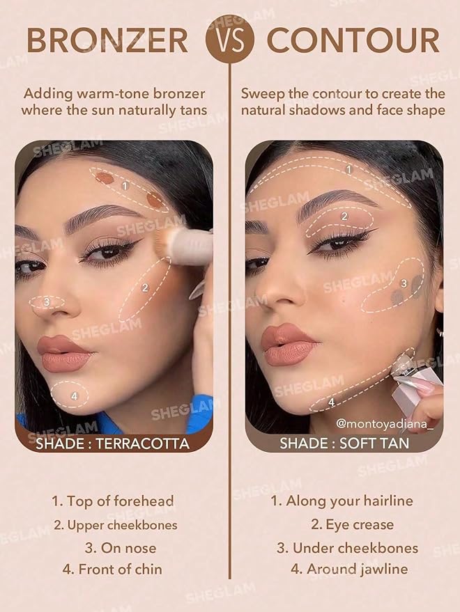 SHEGLAM Sun Sculpt Cool Toned Liquid Contour Stick Long Lasting Cream Bronzer Makeup - Soft Tan-BrightBean Baby