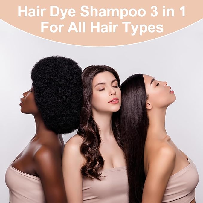 Dark Wine Red Hair Dye, Hair Dye Shampoo for Men and Women, Hair Color Shampoo for Home Use, Shampoo Para Canas, Hair Dye Shampoo 3 in 1, 16.9 Fl Oz (Dark Wine Red)-BrightBean Baby