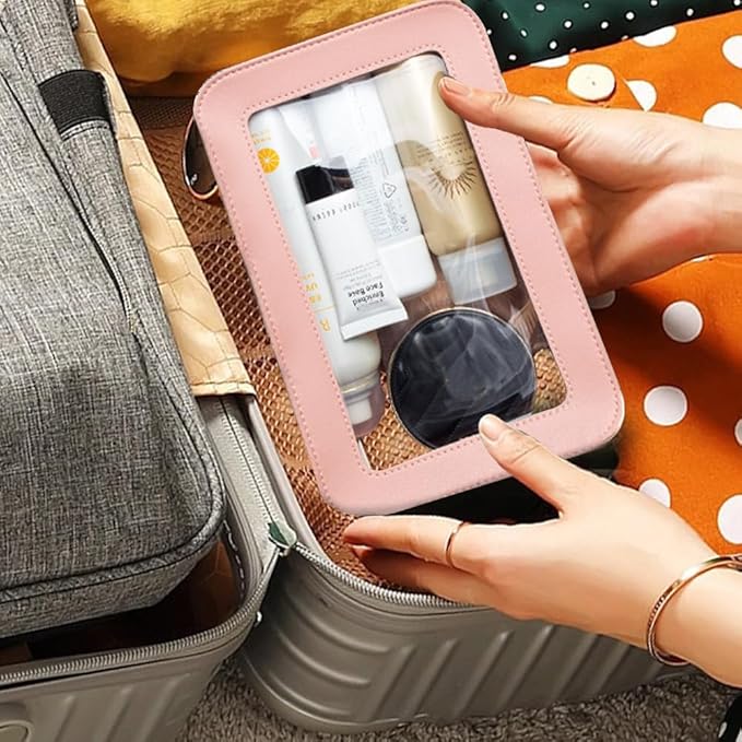 Clear Makeup Bag Small, TSA Approved Portable Toiletry Bag with Zipper Cosmetic Travel Bag Makeup Organizer Case Mini Makeup Pouch for Purse Car Organizer Bag for Women Men-BrightBean Baby